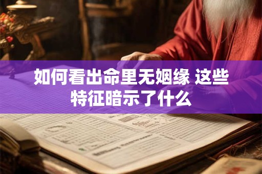 如何看出命里无姻缘 这些特征暗示了什么