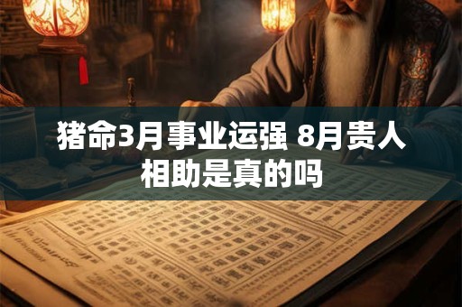 猪命3月事业运强 8月贵人相助是真的吗