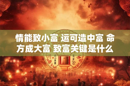 情能致小富 运可造中富 命方成大富 致富关键是什么