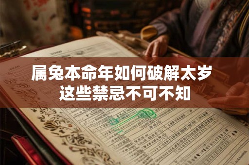 属兔本命年如何破解太岁 这些禁忌不可不知