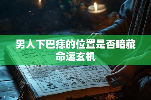 男人下巴痣的位置是否暗藏命运玄机