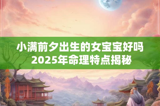 小满前夕出生的女宝宝好吗 2025年命理特点揭秘