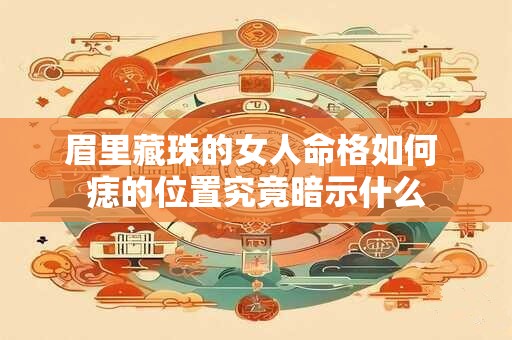 眉里藏珠的女人命格如何 痣的位置究竟暗示什么
