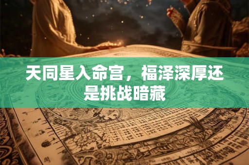 天同星入命宫,福泽深厚还是挑战暗藏 天同星入命宫,福泽深厚还是挑战暗藏