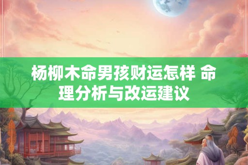 杨柳木命男孩财运怎样 命理分析与改运建议