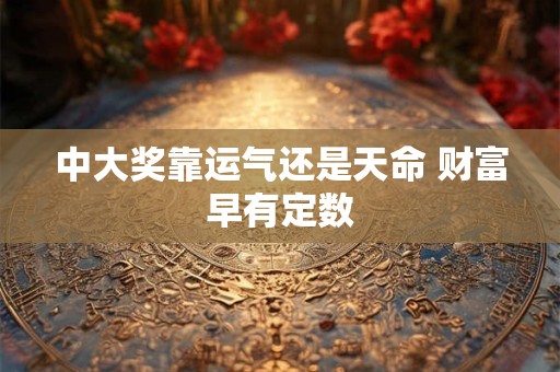中大奖靠运气还是天命 财富早有定数