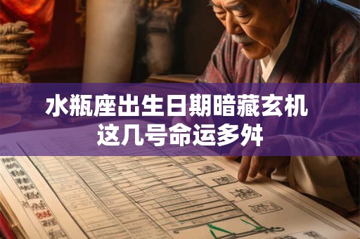 水瓶座出生日期暗藏玄机 这几号命运多舛