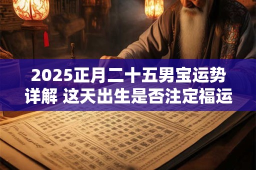 2025正月二十五男宝运势详解 这天出生是否注定福运绵长
