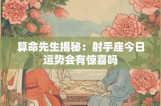 算命先生揭秘：射手座今日运势会有惊喜吗