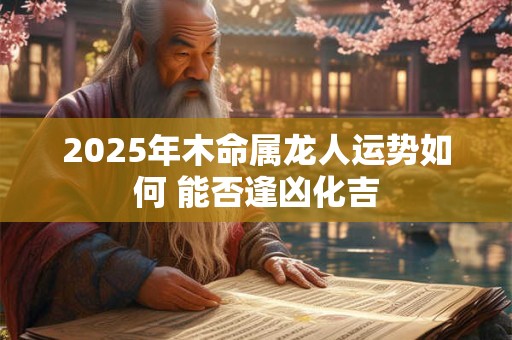 2025年木命属龙人运势如何 能否逢凶化吉