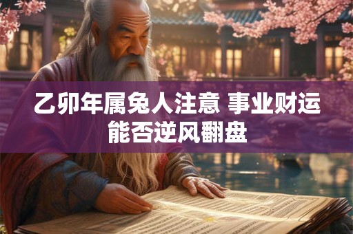 乙卯年属兔人注意 事业财运能否逆风翻盘