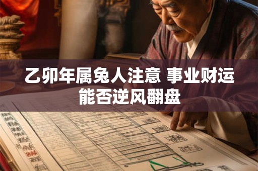 乙卯年属兔人注意 事业财运能否逆风翻盘