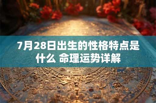 7月28日出生的性格特点是什么 命理运势详解