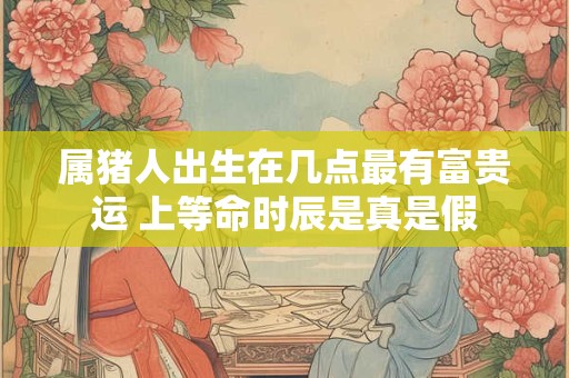 属猪人出生在几点最有富贵运 上等命时辰是真是假