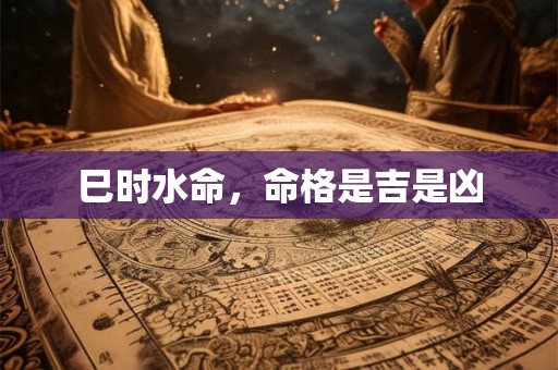 巳时水命，命格是吉是凶