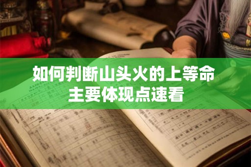 如何判断山头火的上等命 主要体现点速看