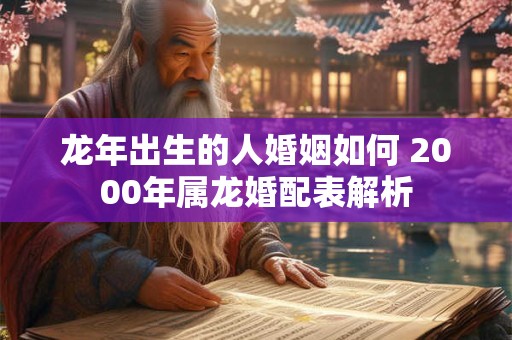 龙年出生的人婚姻如何 2000年属龙婚配表解析
