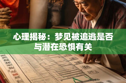 心理揭秘：梦见被追逃是否与潜在恐惧有关