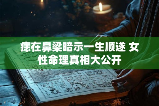 痣在鼻梁暗示一生顺遂 女性命理真相大公开