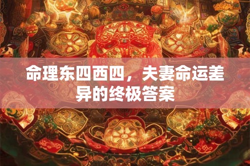 命理东四西四，夫妻命运差异的终极答案