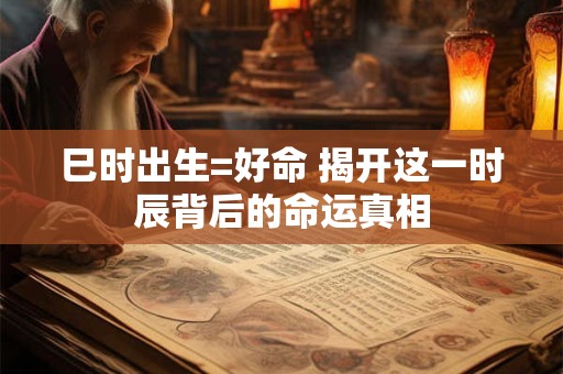 巳时出生=好命 揭开这一时辰背后的命运真相