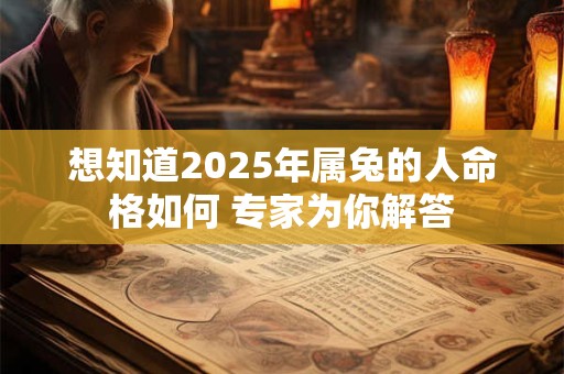想知道2025年属兔的人命格如何 专家为你解答