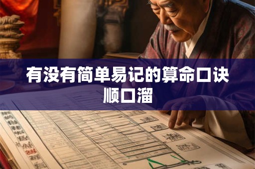 有没有简单易记的算命口诀顺口溜