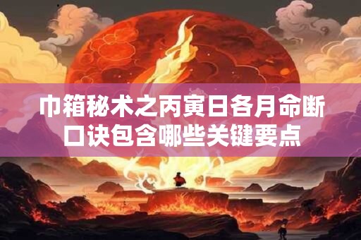 巾箱秘术之丙寅日各月命断口诀包含哪些关键要点