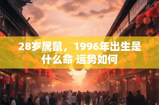 28岁属鼠，1996年出生是什么命 运势如何
