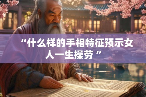 “什么样的手相特征预示女人一生操劳 ”