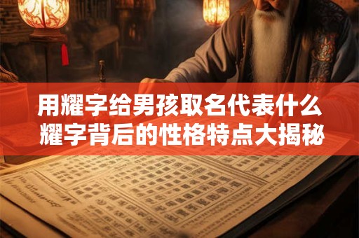 用耀字给男孩取名代表什么 耀字背后的性格特点大揭秘