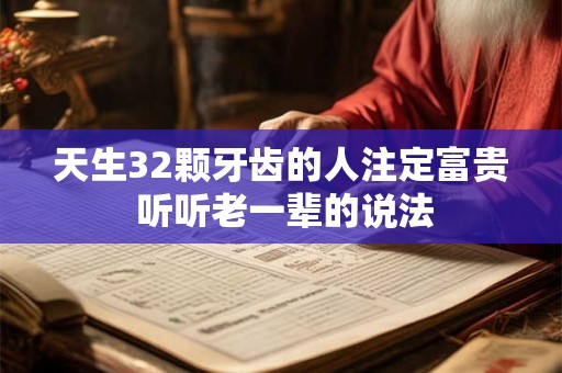 天生32颗牙齿的人注定富贵 听听老一辈的说法