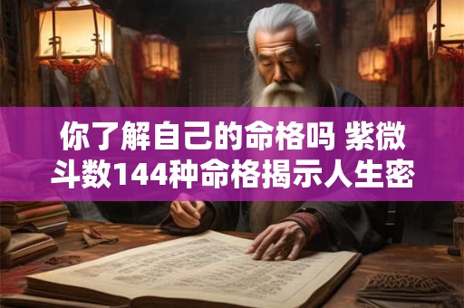 你了解自己的命格吗 紫微斗数144种命格揭示人生密码