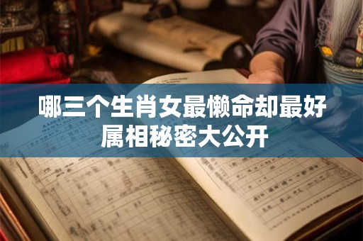 哪三个生肖女最懒命却最好 属相秘密大公开