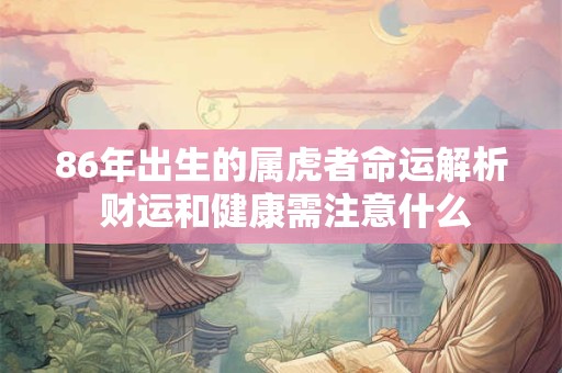 86年出生的属虎者命运解析 财运和健康需注意什么