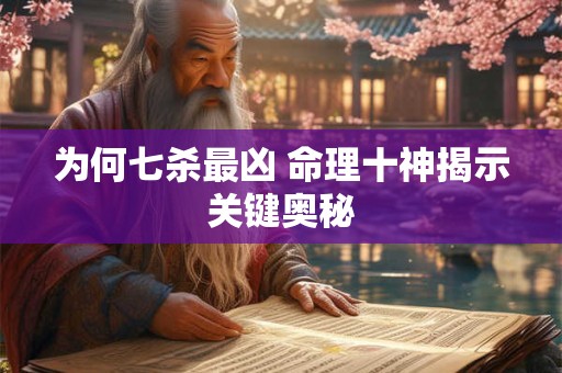 为何七杀最凶 命理十神揭示关键奥秘