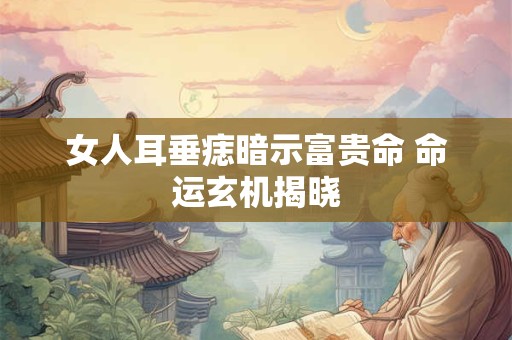 女人耳垂痣暗示富贵命 命运玄机揭晓