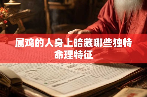 属鸡的人身上暗藏哪些独特命理特征