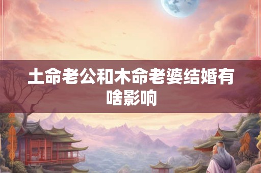 土命老公和木命老婆结婚有啥影响