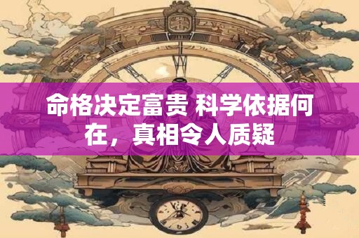 命格决定富贵 科学依据何在，真相令人质疑
