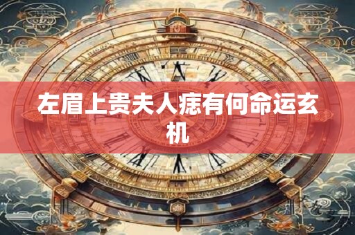 左眉上贵夫人痣有何命运玄机