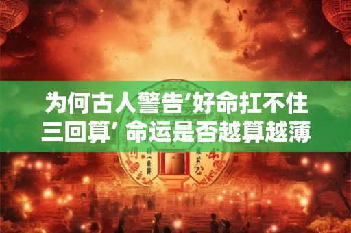 为何古人警告‘好命扛不住三回算’ 命运是否越算越薄