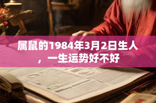 属鼠的1984年3月2日生人，一生运势好不好
