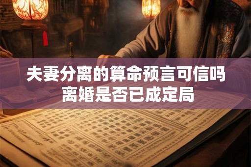 夫妻分离的算命预言可信吗 离婚是否已成定局