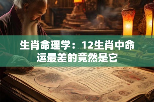 生肖命理学：12生肖中命运最差的竟然是它