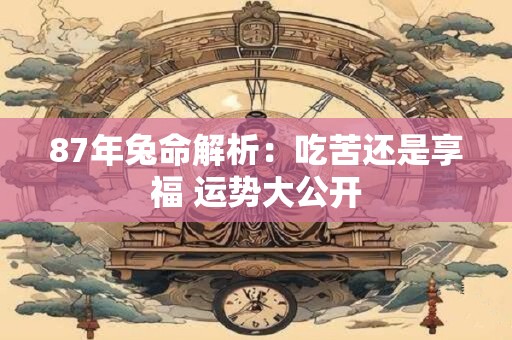 87年兔命解析：吃苦还是享福 运势大公开