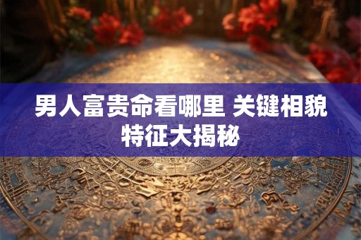 男人富贵命看哪里 关键相貌特征大揭秘