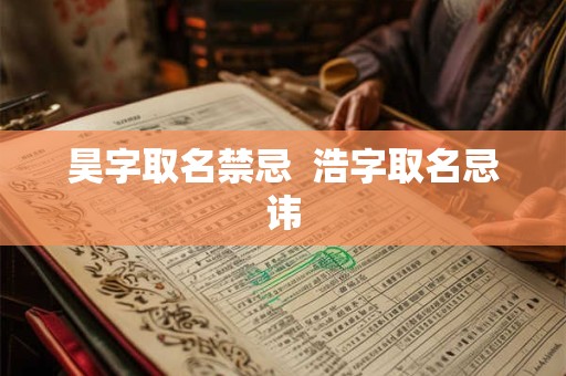 昊字取名禁忌  浩字取名忌讳