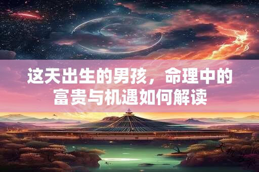 这天出生的男孩，命理中的富贵与机遇如何解读