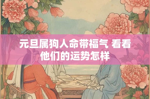 元旦属狗人命带福气 看看他们的运势怎样